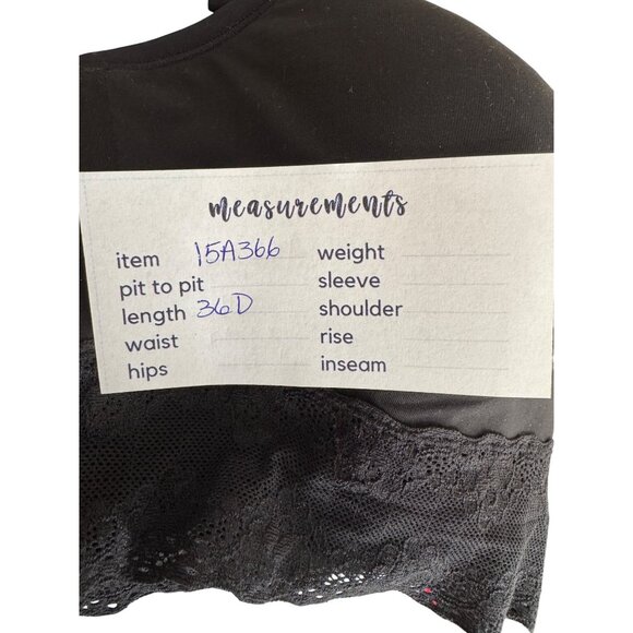 2/$30 Natori 36D Black Lace Trim Wireless Bra - Picture 5 of 6